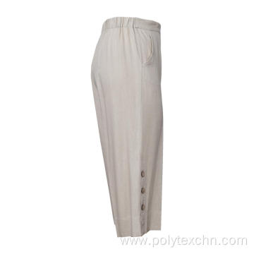 Cotton Linen Pants Loose Casual Solid Color